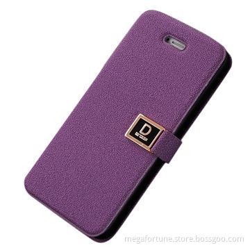 Innovative design leather flip case for iPhone 4s, with hardware button, perfect performance